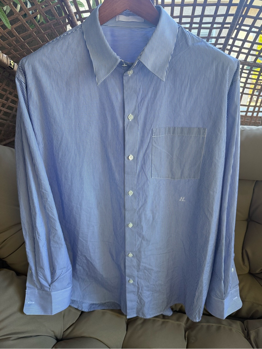 Helmut Lang Light Blue Stripe Button-Down Shirt